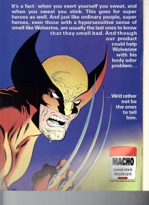 Marvel Illustrated 1991 Paul Ryan Wolverine Deoderant Ad